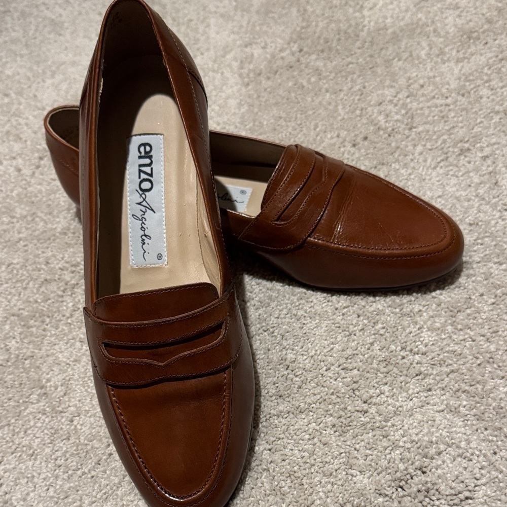 New Enzo Angiolini Women's Brown Leather Loafers